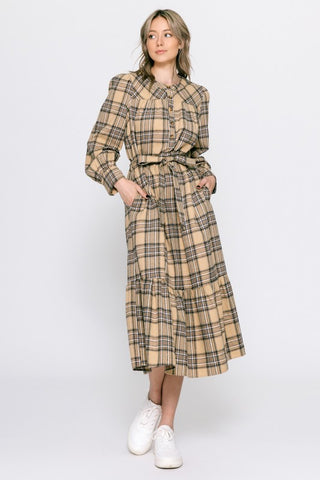 Farrah Flannel Dress - Jupe NYC