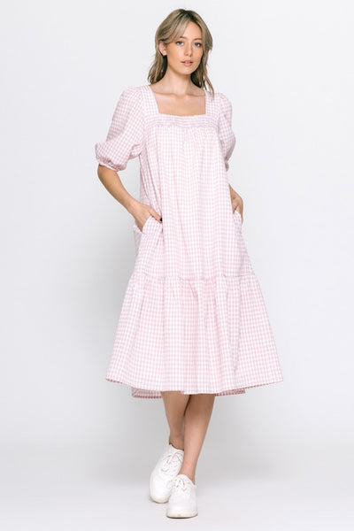 Pink Gingham Dress - Jupe NYC